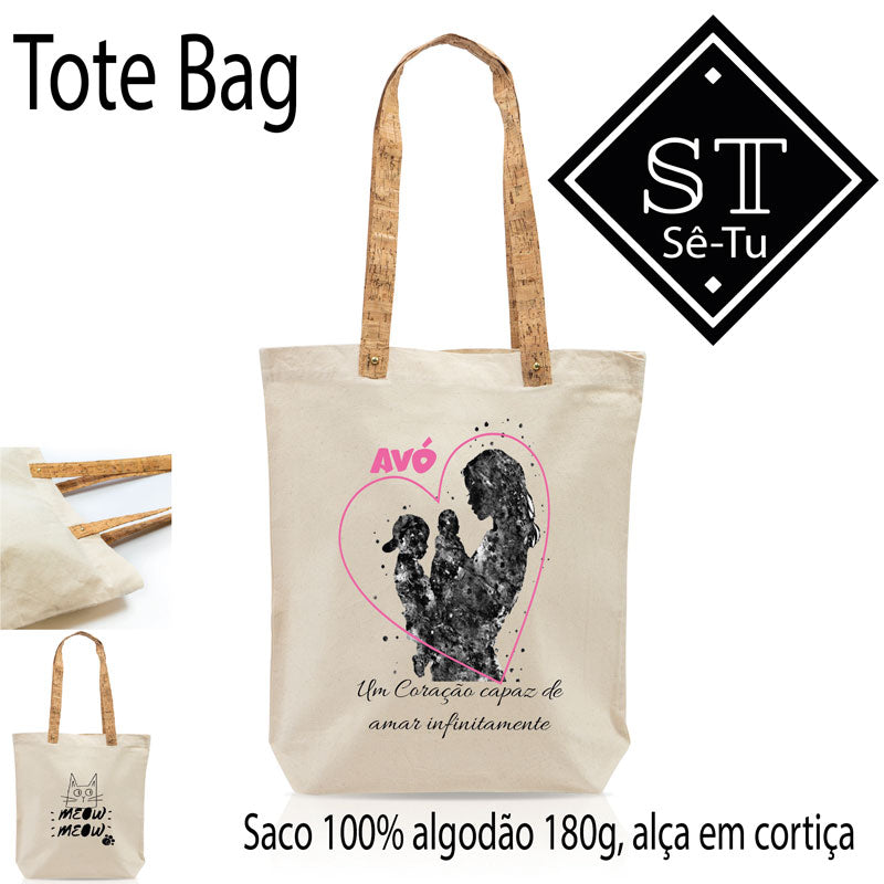 Tote Bag Alças de Cortiça Avó amor infinito